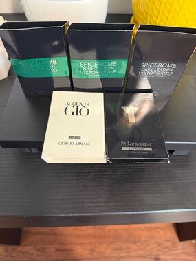 Viktor & Rolf Spicebomb Night Vision, dark leather, YSL Y, aqua gio men bundle
